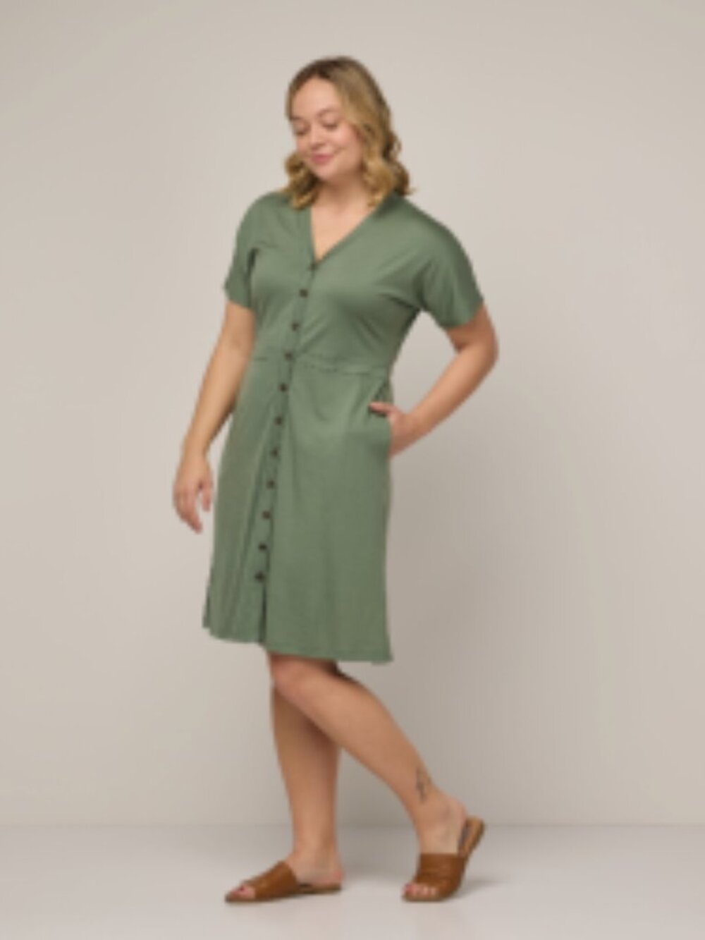 Wool & Amalya Button Front Dress